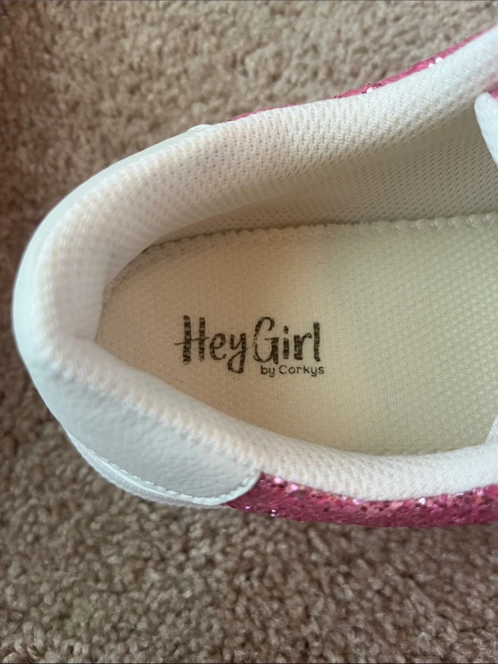 Hey Girl by Corkys Glaring Pink Glitter Sneakers - Picture 6 of 9